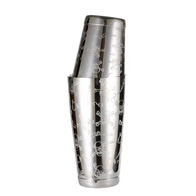 500ml/800ml gravura crânio aço - Boston Shaker Set avaliação e preço