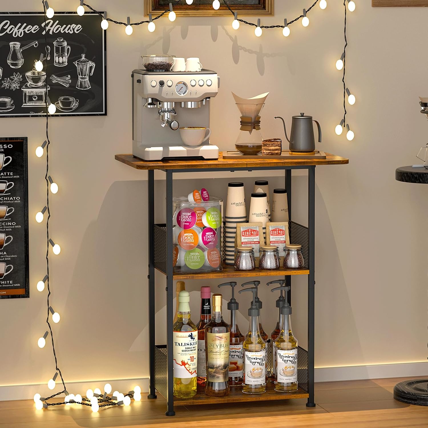 Mini Estante de Café de Chão,  - Home Bar Setup avaliação e preço